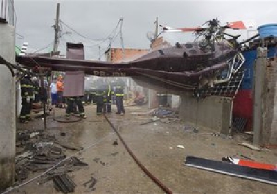 Вертолет-аэротакси упал на здание в Бразилии