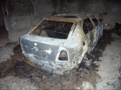 В Донбассе нашли сгоревшее авто с трупом в багажнике