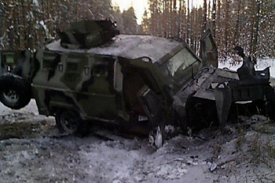 Ополченцы уничтожили штаб 128 бригады под Дебальцево