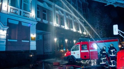В столице на Подоле ночью горел ПАО "Банк ¾" 