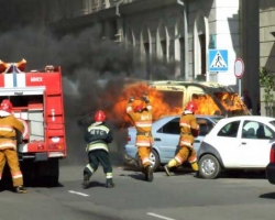 В Приморье горел автобус с детьми