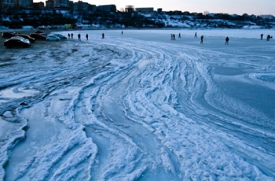 В Одессе замерзло Черное море