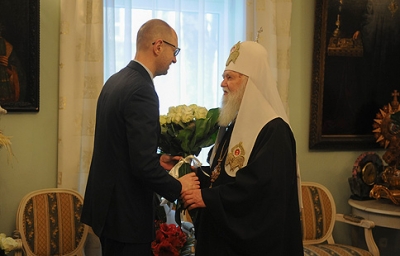 Арсений Яценюк встретился с Патриархом Филаретом