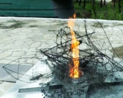 В Тульской области школьники пожарили картошку на Вечном огне